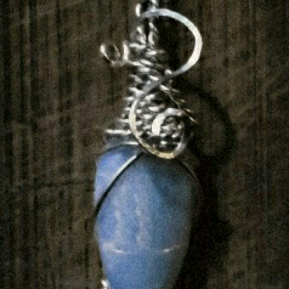 Light Blue wire wrapped Energy Stone